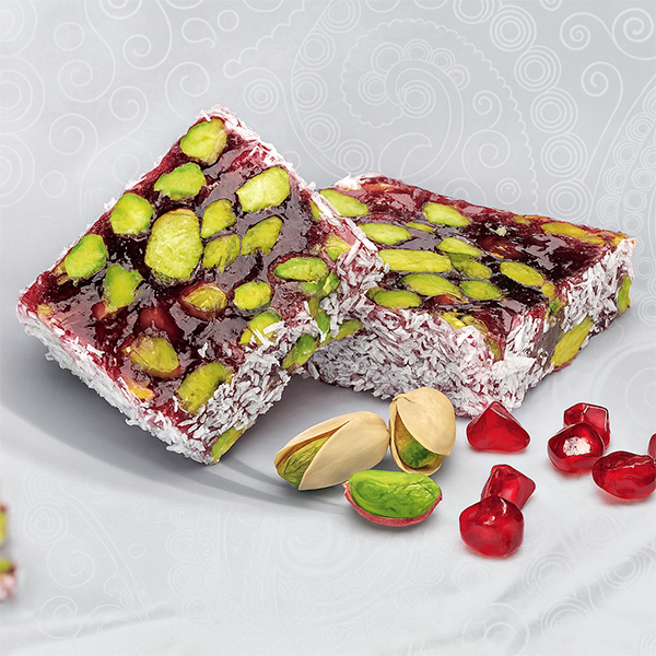 Narlı Antep Fıstıklı Krokan Lokum – Gerçek Nar Pekmezli, Bol Fıstıklı Özel Lezzet